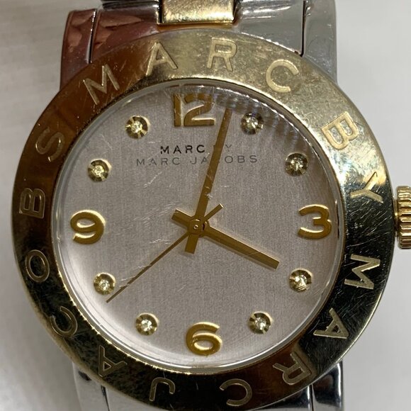 Women’s Marc Jacob’s Wrist Watch gold silver tone 35mm quartz 6.5” running - Picture 3 of 8